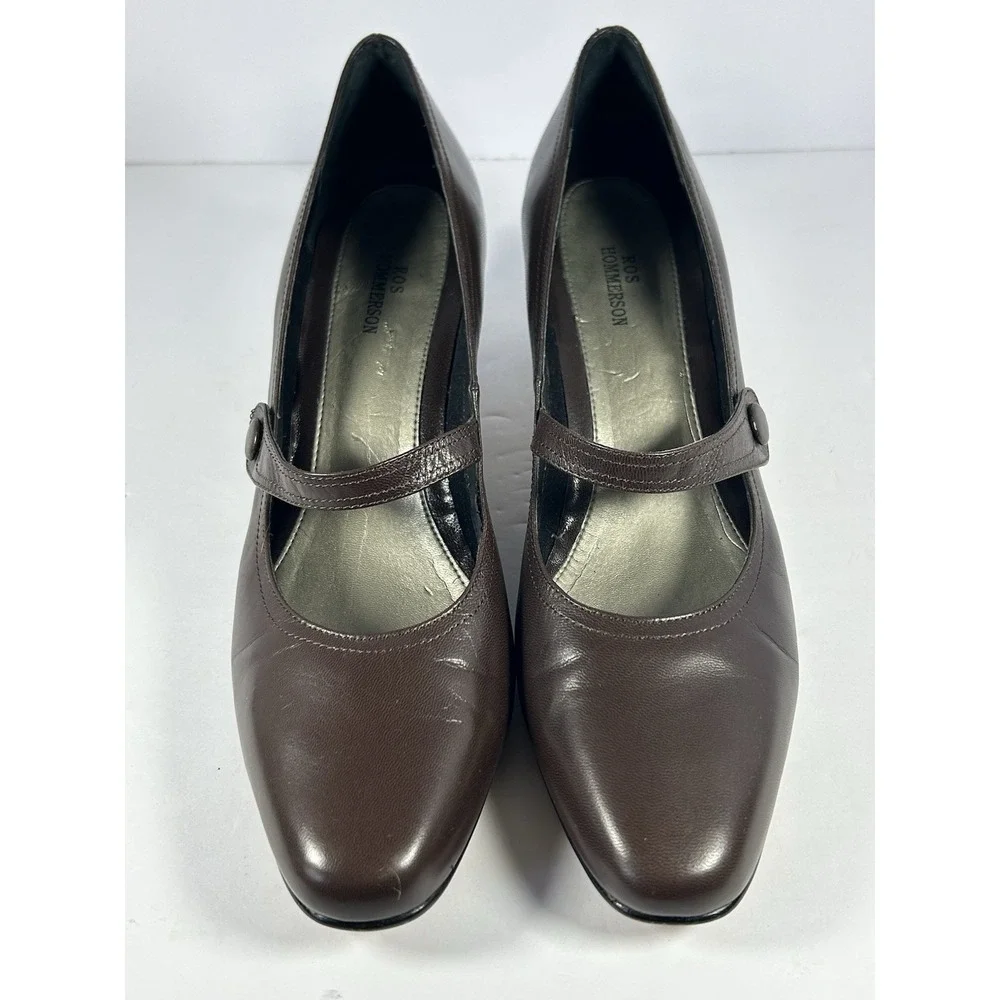 Ros Hommerson Women's Vintage Brown Leather Mary Janes Size 10 Women